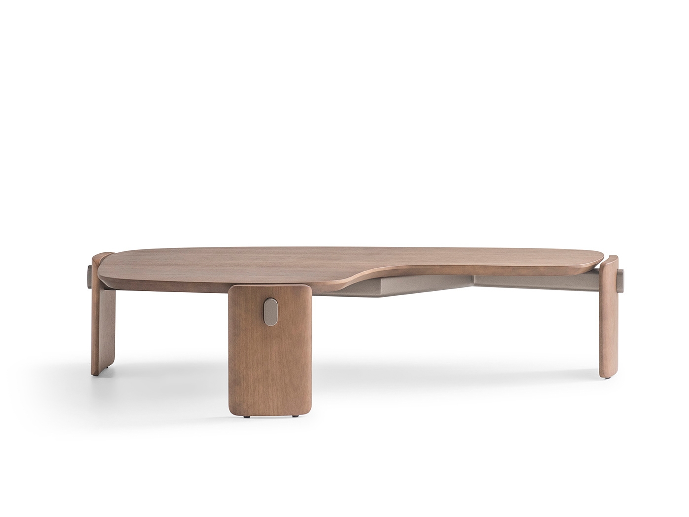 Mesas Mesa Centro Araucária  MCAR1375CM - Tampo e pés Nogueira – Detalhe HS06F Starmobile Design