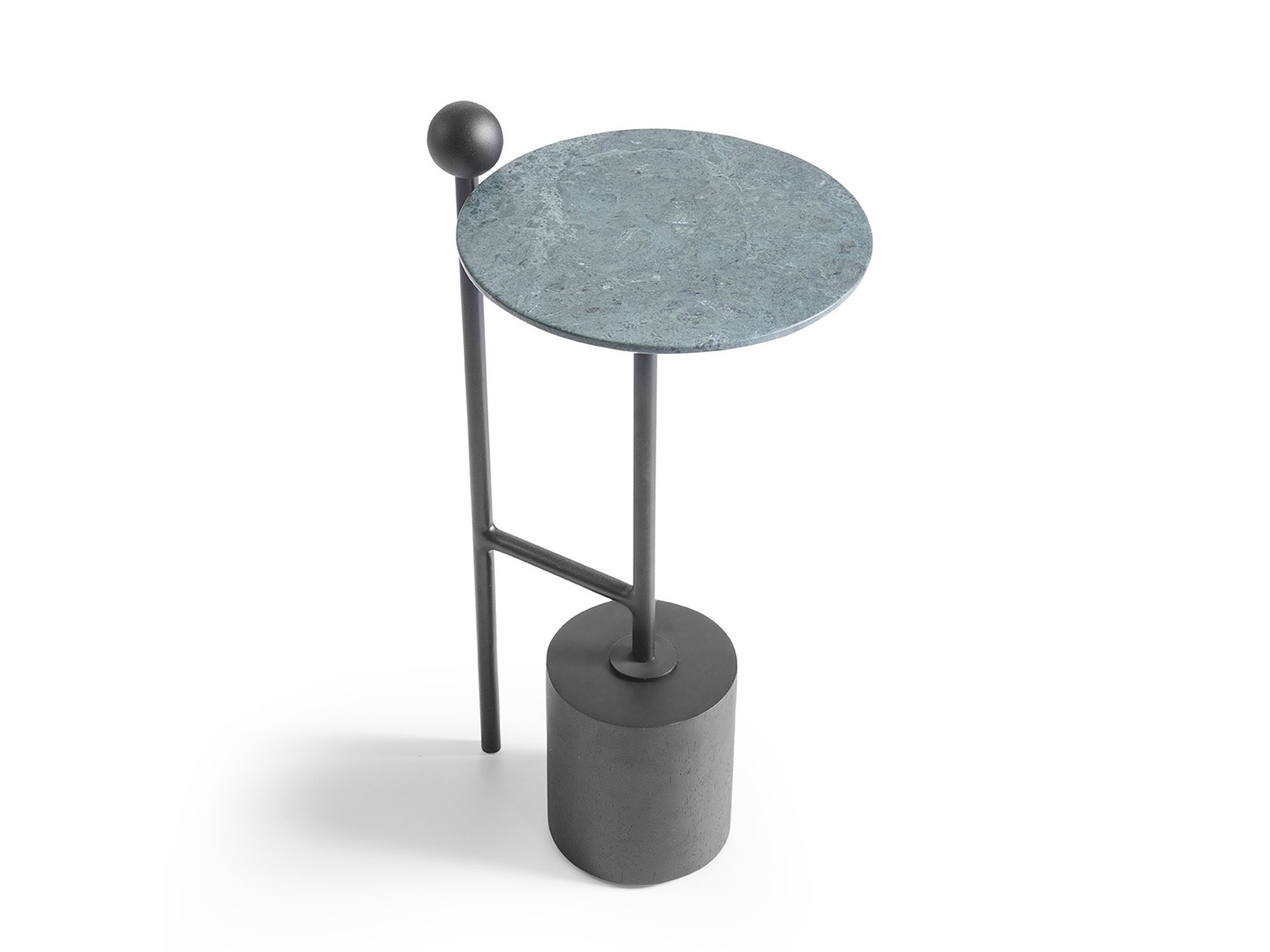 Lançamentos 2026 Mesa Lateral Pequi  MLPE2651MA - 260 X 510mm -  Mármore Guatemala - Estrutura 02PTOF Starmobile Design