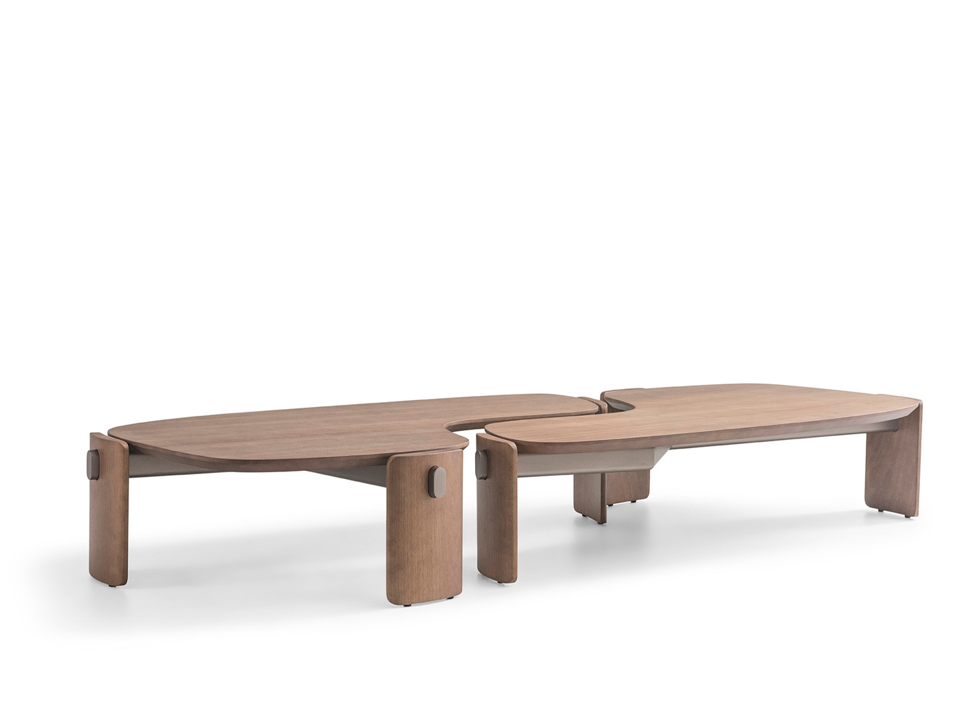 Mesas Mesa Centro Araucária  MCAR1375CM - Tampo e pés Nogueira – Detalhe HS06F Starmobile Design