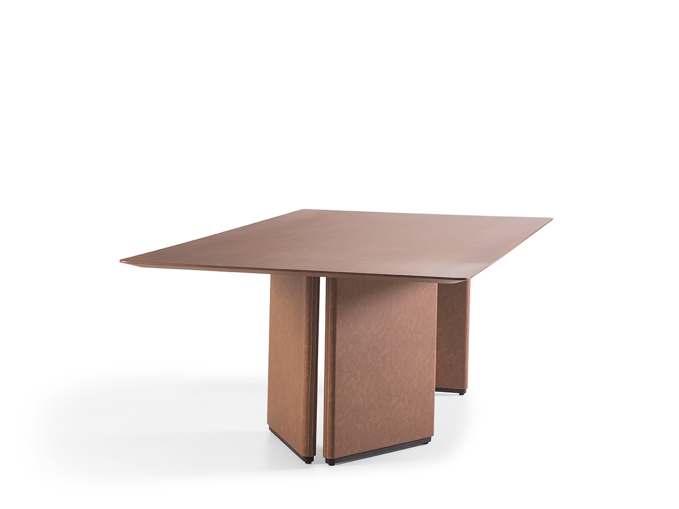 Lançamentos 2025 Mesa Jantar Zoe  Tampo Nogueira - Base revestimento FA048 - Detalhe Preto Fosco Starmobile Design