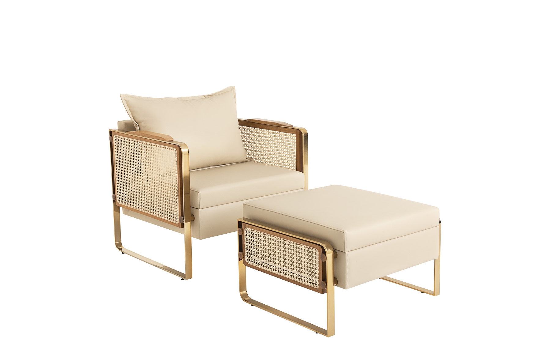 Poltronas  Poltrona Ari  1393PMTTSCP / 1397PMTTSCP - CN007 - Gold/Castanho Starmobile Design