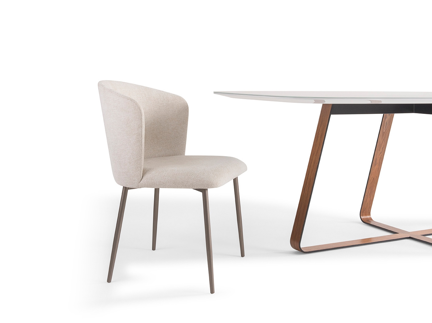 Mesas Mesa Jantar Loulé MJLO221LV – Vidro Branco – Castanho Starmobile Design