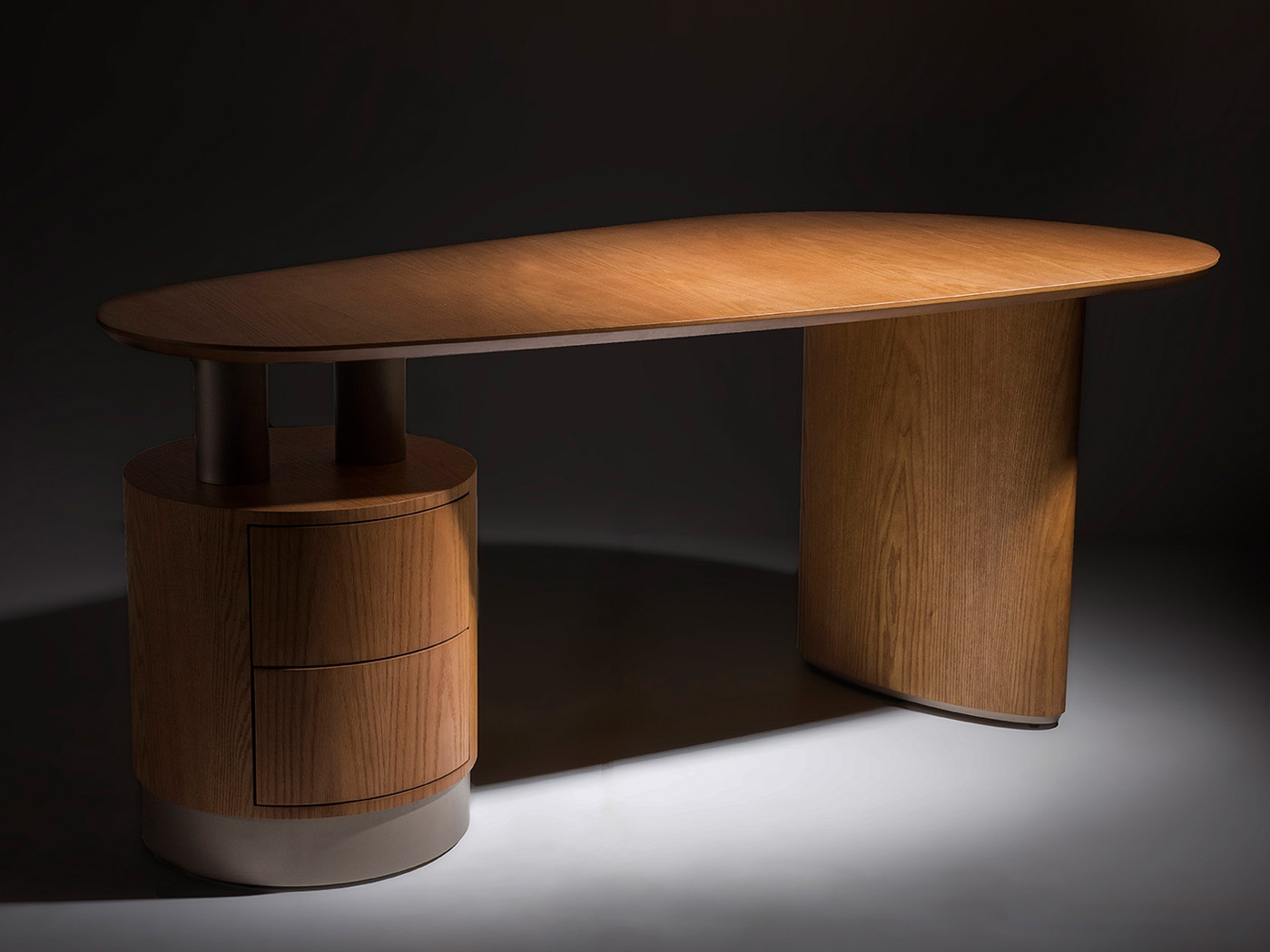 Complementos Escrivaninha Séfora ES185CM - Madeira Laminada Mel - Detalhes Bronze Fosco Starmobile Design